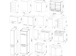 Clearance Vicco Fame-Line Eckküche /Goldkraft Eiche 347 x 257 cm ohne Arbeitsplatte ohne E-Geräte Anthrazit Hochglanz