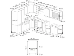 New Vicco Fame-Line Eckküche Hochglanz/Anthrazit 257 x 60 cm ohne Arbeitsplatte ohne E-Geräte Dunkelblau