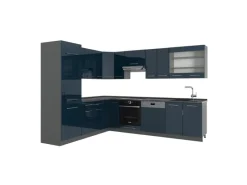 Vicco Fame-Line Eckküche Hochglanz/Anthrazit 227 x 60 cm ohne Arbeitsplatte ohne E-Geräte< Winkelküchen