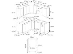 Vicco Fame-Line Eckküche Eiche Paneel/Goldkraft Eiche 160 x 190 cm AP Marmor ohne E-Geräte< Winkelküchen|Küchenschränke