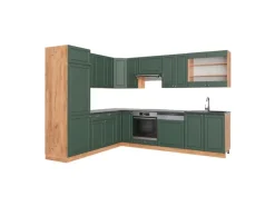 Vicco Fame-Line Eckküche -Gold Landhaus/Goldkraft Eiche 227 x 287 cm AP Anthrazit ohne E-Geräte< Winkelküchen|Einbauküchen