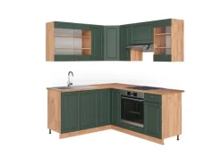 Vicco Fame-Line Eckküche -Gold Landhaus/Goldkraft Eiche 160 x 190 cm AP Eiche ohne E-Geräte< Winkelküchen