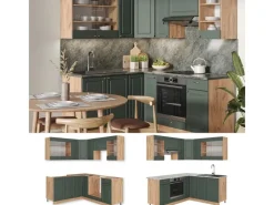 Vicco Fame-Line Eckküche -Gold Landhaus/Goldkraft Eiche 160 x 190 cm AP Eiche ohne E-Geräte< Winkelküchen