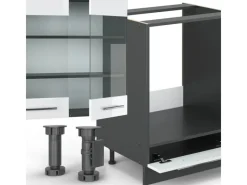 Winkelküchen|Einbauküchen<Vicco Fame-Line Eckküche /Anthrazit 347 x 257 cm ohne Arbeitsplatte ohne E-Geräte