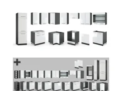 Vicco Fame-Line Eckküche /Anthrazit 227 x 60 cm ohne Arbeitsplatte ohne E-Geräte< Winkelküchen
