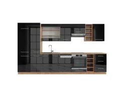 Vicco Fame-Line Küchenschränke /Goldkraft Eiche 355 cm ohne Arbeitsplatte ohne E-Geräte< Einbauküchen