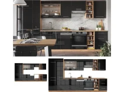 Vicco Fame-Line Küchenschränke /Goldkraft Eiche 355 cm ohne Arbeitsplatte ohne E-Geräte< Einbauküchen