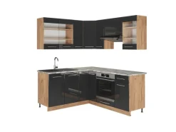 Vicco Fame-Line Küchenschränke /Goldkraft Eiche 160 x 60 cm ohne Arbeitsplatte ohne E-Geräte< Zubehör Für Küchenarmatur|Winkelküchen