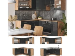 Vicco Fame-Line Küchenschränke /Goldkraft Eiche 160 x 60 cm ohne Arbeitsplatte ohne E-Geräte< Zubehör Für Küchenarmatur|Winkelküchen
