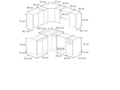 Vicco Fame-Line Küchenschränke Eiche Paneel/Anthrazit 160 x 60 cm ohne Arbeitsplatte ohne E-Geräte< Einbauküchen|Winkelküchen