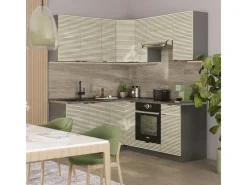 Vicco Fame-Line Küchenschränke Eiche Paneel/Anthrazit 160 x 60 cm ohne Arbeitsplatte ohne E-Geräte< Einbauküchen|Winkelküchen