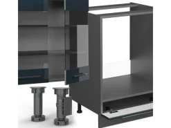 Einbauküchen<Vicco Fame-Line Küchenschränke Hochglanz/Anthrazit 355 cm AP Anthrazit ohne E-Geräte