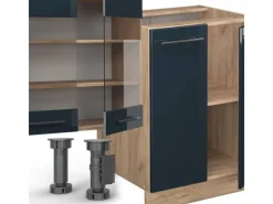 Küchenschränke<Vicco Fame-Line Küchenschränke Hochglanz/Goldkraft Eiche 300 cm mit HochschrankAP Anthrazit ohne E-Geräte
