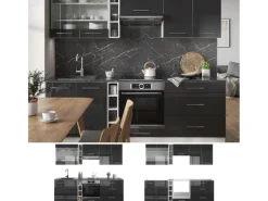 Einbauküchen<Vicco Fame-Line Küchenschränke /Weiß 235 cm ohne Arbeitsplatte ohne E-Geräte
