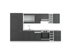 Einbauküchen<Vicco Fame-Line Küchenschränke /Weiß 355 cm ohne Arbeitsplatte ohne E-Geräte