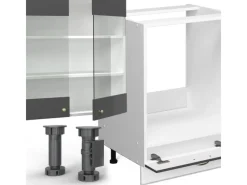 Einbauküchen<Vicco Fame-Line Küchenschränke /Weiß 355 cm ohne Arbeitsplatte ohne E-Geräte