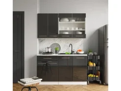 Vicco Fame-Line Küchenschränke /Weiß 140 cm AP Marmor ohne E-Geräte< Single-Küchen