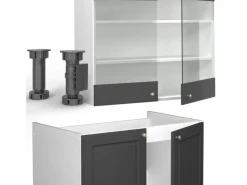 Einbauküchen<Vicco Fame-Line Küchenschränke /Weiß 240 cm AP Eiche ohne E-Geräte