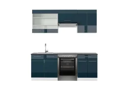 Vicco Fame-Line Küchenschränke Hochglanz/Weiß 200 cm AP Anthrazit ohne E-Geräte< Einbauküchen