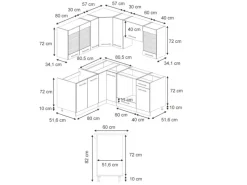 Vicco Fame-Line Küchenschränke Hochglanz/Anthrazit 160 x 60 cm ohne Arbeitsplatte ohne E-Geräte< Einbauküchen|Winkelküchen