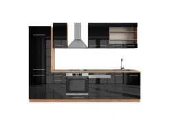 Vicco Fame-Line Küchenzeile /Goldkraft Eiche 300 cm ohne Arbeitsplatte ohne E-Geräte< Einbauküchen