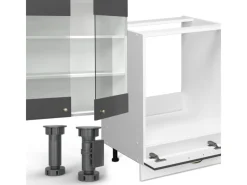 Vicco Fame-Line Küchenzeile /Weiß 300 cm AP Marmor ohne E-Geräte< Einbauküchen