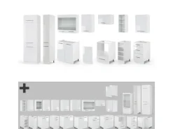Vicco Fame-Line Küchenzeile Hochglanz/ 355 cm ohne Arbeitsplatte ohne E-Geräte< Einbauküchen