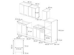 Outlet Vicco Fame-Line Küchenzeile Eiche Paneel/Anthrazit 300 cm mit HochschrankAP Anthrazit ohne E-Geräte Brauhaus Eiche