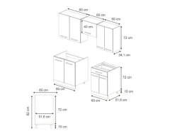 Sale Vicco Fame-Line Küchenzeile Eiche Paneel/Goldkraft Eiche 200 cm AP Eiche ohne E-Geräte Berghütten Eiche