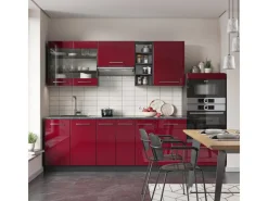 Vicco Fame-Line Küchenzeile Bordeaux Hochglanz/Anthrazit 280 cm ohne Arbeitsplatte ohne E-Geräte< Küchenrückwände|Einbauküchen
