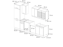 Best Vicco Fame-Line Küchenzeile Hochglanz/Anthrazit 300 cm AP Marmor ohne E-Geräte Dunkelblau