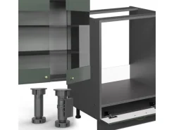 Discount Vicco Fame-Line Küchenzeile -Gold Landhaus/Anthrazit 300 cm ohne Arbeitsplatte ohne E-Geräte Grün