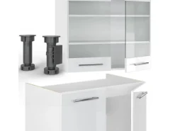 Vicco Fame-Line Küchenzeile Hochglanz/ 235 cm AP Anthrazit ohne E-Geräte< Einbauküchen