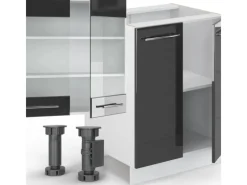 Vicco Fame-Line Küchenzeile /Weiß 300 cm mit HochschrankAP Marmor ohne E-Geräte< Einbauküchen