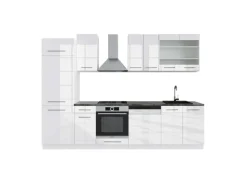Vicco Fame-Line Küchenzeile Hochglanz/ 300 cm AP Anthrazit ohne E-Geräte< Einbauküchen