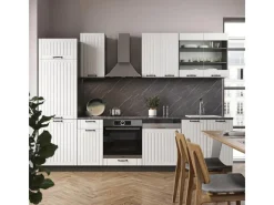 Vicco Fame-Line Küchenzeile Weiß Landhaus/Anthrazit 300 cm AP Anthrazit ohne E-Geräte< Einbauküchen