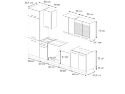 Einbauküchen<Vicco Fame-Line Küchenzeile Hochglanz/Anthrazit 300 cm AP Anthrazit ohne E-Geräte