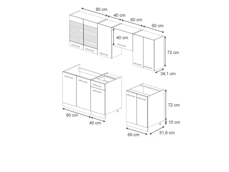 Outlet Vicco Fame-Line Küchenzeile Hochglanz/Anthrazit 240 cm AP Eiche ohne E-Geräte Dunkelblau
