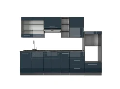 Vicco Fame-Line Küchenzeile Hochglanz/Anthrazit 280 cm ohne Arbeitsplatte ohne E-Geräte< Einbauküchen