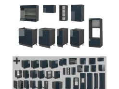 Vicco Fame-Line Küchenzeile Hochglanz/Anthrazit 280 cm ohne Arbeitsplatte ohne E-Geräte< Einbauküchen