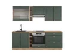 Vicco Fame-Line Küchenzeile -Gold Landhaus/Goldkraft Eiche 235 cm AP Eiche ohne E-Geräte< Einbauküchen