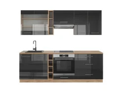 Vicco Fame-Line Küchenzeile /Goldkraft Eiche 235 cm AP Eiche ohne E-Geräte< Einbauküchen