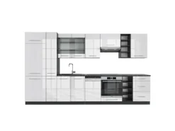 Herde|Kühlschränke<Vicco Fame-Line Küchenzeile /Anthrazit 355 cm ohne Arbeitsplatte ohne E-Geräte
