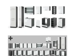 Herde|Kühlschränke<Vicco Fame-Line Küchenzeile /Anthrazit 355 cm ohne Arbeitsplatte ohne E-Geräte