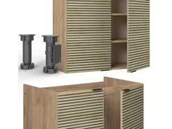 Vicco Fame-Line Küchenzeile Eiche Paneel/Goldkraft Eiche 235 cm AP Eiche ohne E-Geräte< Zubehör Für Küchenarmatur|Einbauküchen