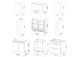 Zubehör Für Küchenarmatur|Ersatzteile Küchenarmatur<Vicco Fame-Line Küchenzeile Goldkraft /Weiß 235 cm AP Anthrazit ohne E-Geräte