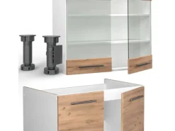 Zubehör Für Küchenarmatur|Ersatzteile Küchenarmatur<Vicco Fame-Line Küchenzeile Goldkraft /Weiß 235 cm AP Anthrazit ohne E-Geräte