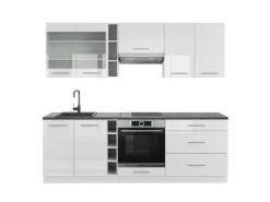 Einbauküchen<Vicco Fame-Line Küchenzeile Hochglanz/ 235 cm ohne Arbeitsplatte ohne E-Geräte