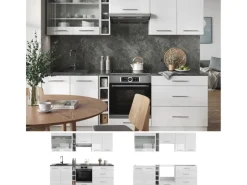 Einbauküchen<Vicco Fame-Line Küchenzeile Hochglanz/ 235 cm ohne Arbeitsplatte ohne E-Geräte