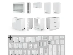 Einbauküchen<Vicco Fame-Line Küchenzeile Hochglanz/ 235 cm ohne Arbeitsplatte ohne E-Geräte